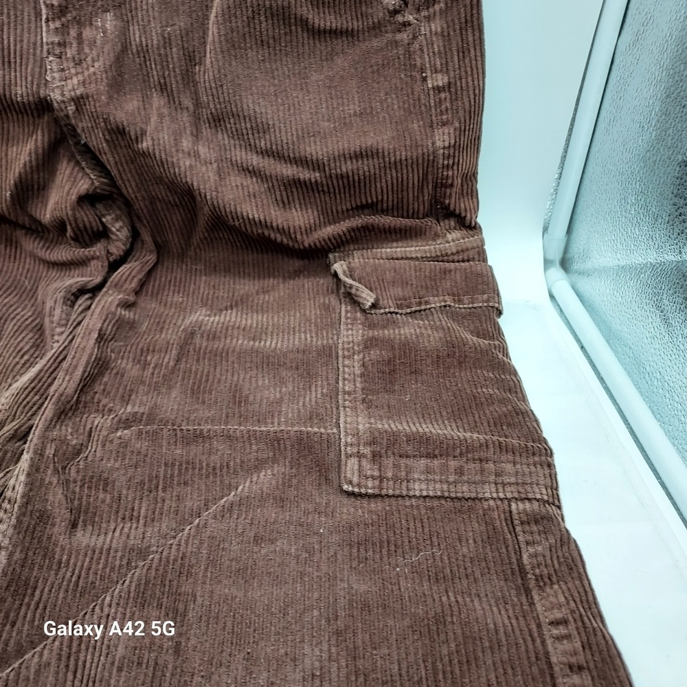 Hollister Ultra High-Rise Baggy Corduroy Cargo Pants Brown W28 7S - Picture 2 of 5